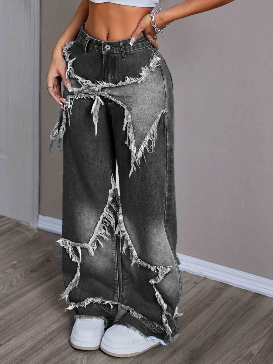 CZARNE SPODNIE JEANS 