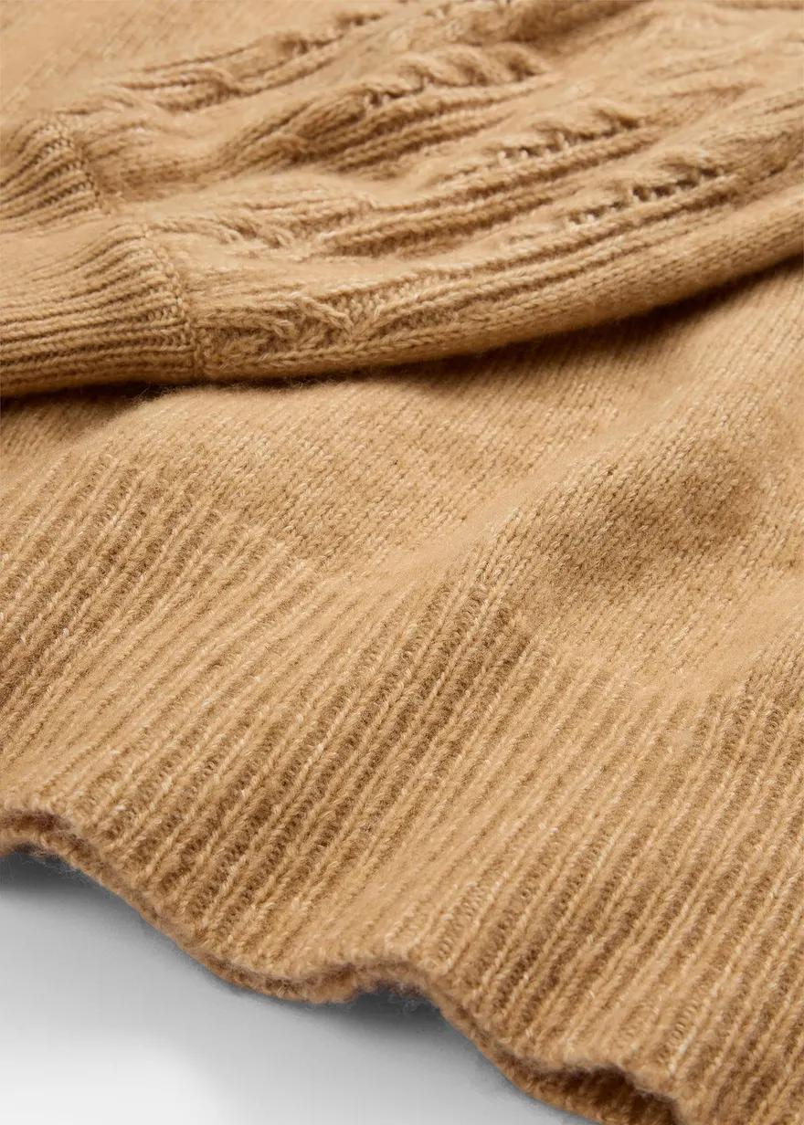 SWETER DAMSKI PLUS SIZE LUŹNY OKRĄGŁY DEKOLT WEŁNIANY DO BIODER