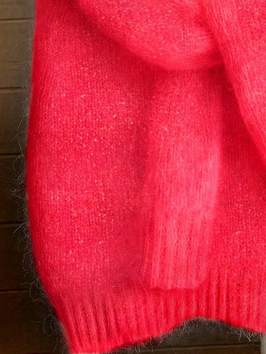 RÓŻOWY SWETER DŁUGI RĘKAW