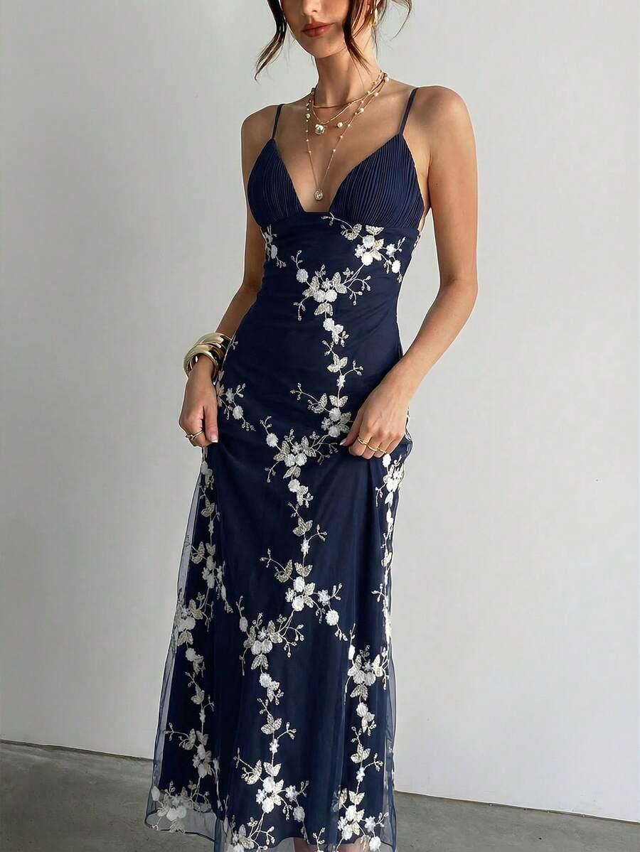 maxi sukienka v-neck print