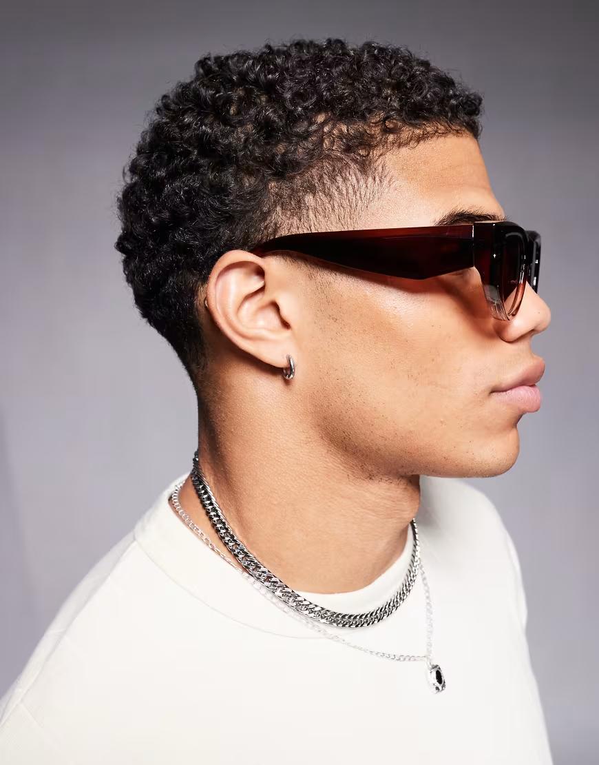 BRĄZOWE OKULARY PRZECIWSŁONECZNE ombre aviator