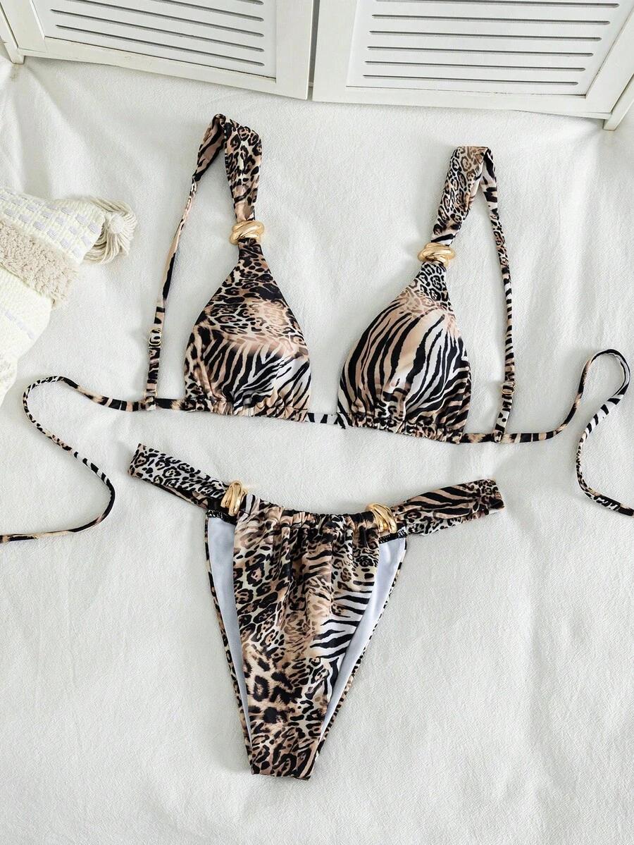 DWUCZĘŚCIOWY STRÓJ KĄPIELOWY ANIMAL PRINT