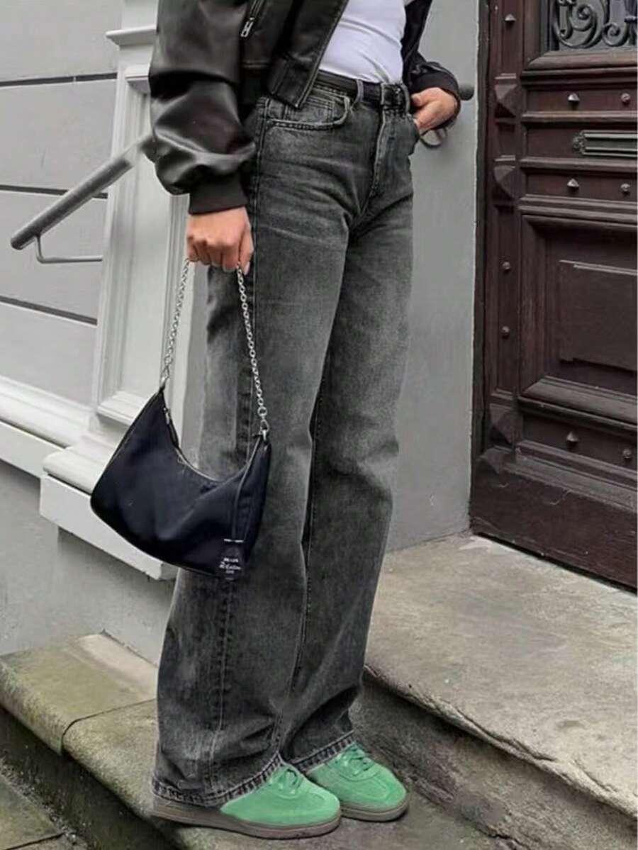 SZARE SPODNIE JEANS 