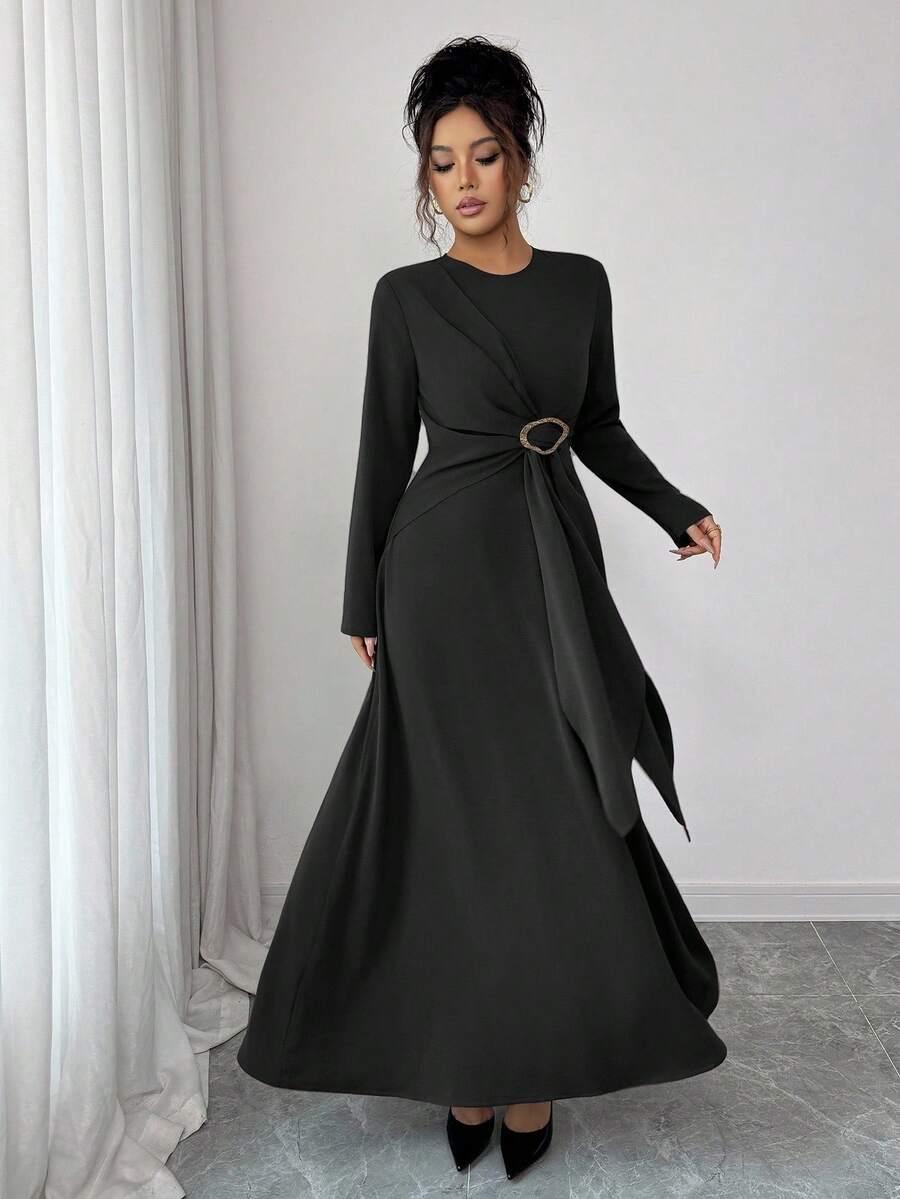 CZARNA SUKIENKA MAXI