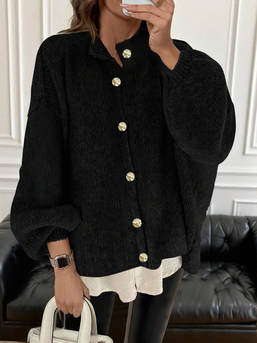 CZARNY SWETER KARDIGAN