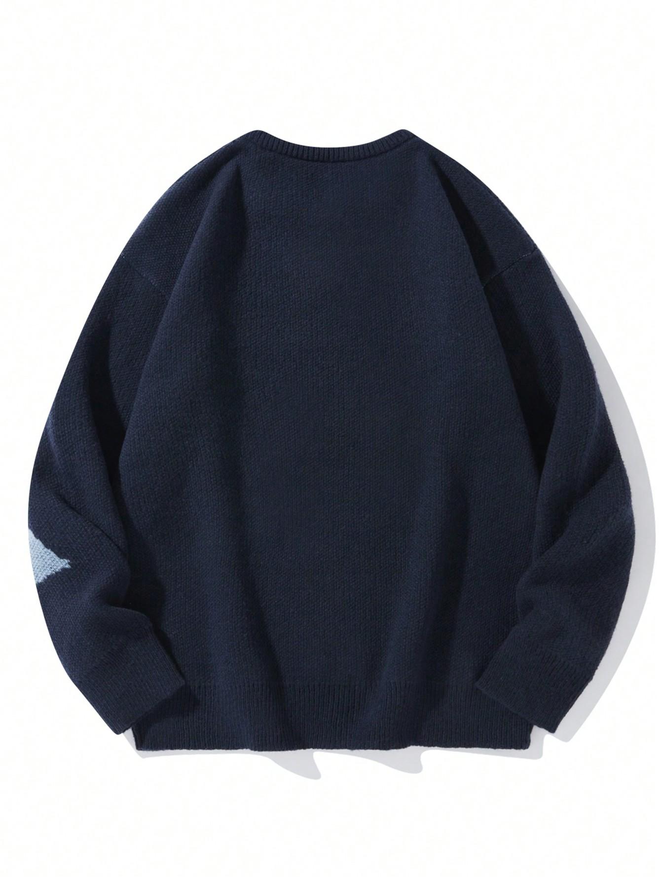GRANATOWY SWETER WZÓR