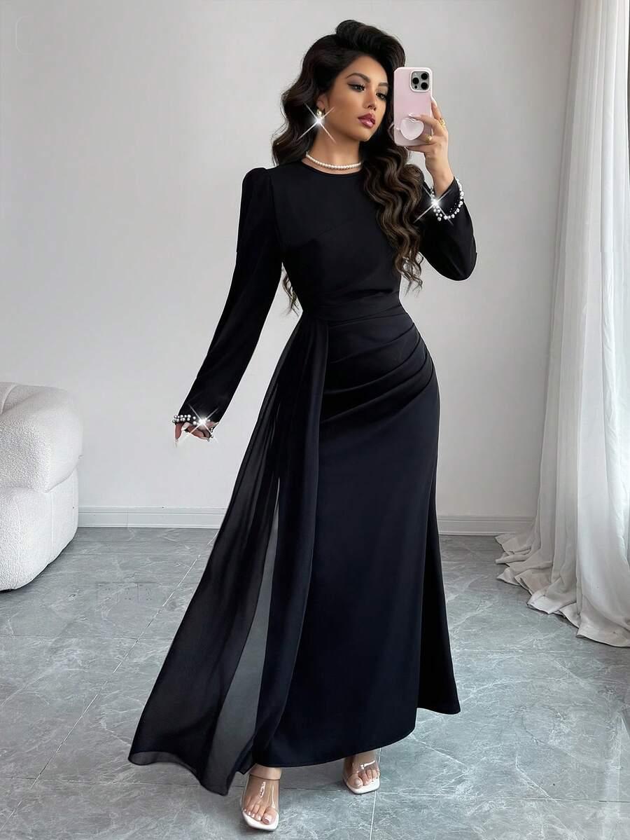 CZARNA MAXI SUKIENKA