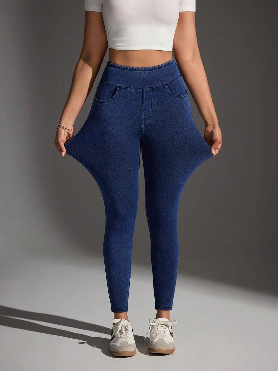GRANATOWE SPODNIE CASUAL