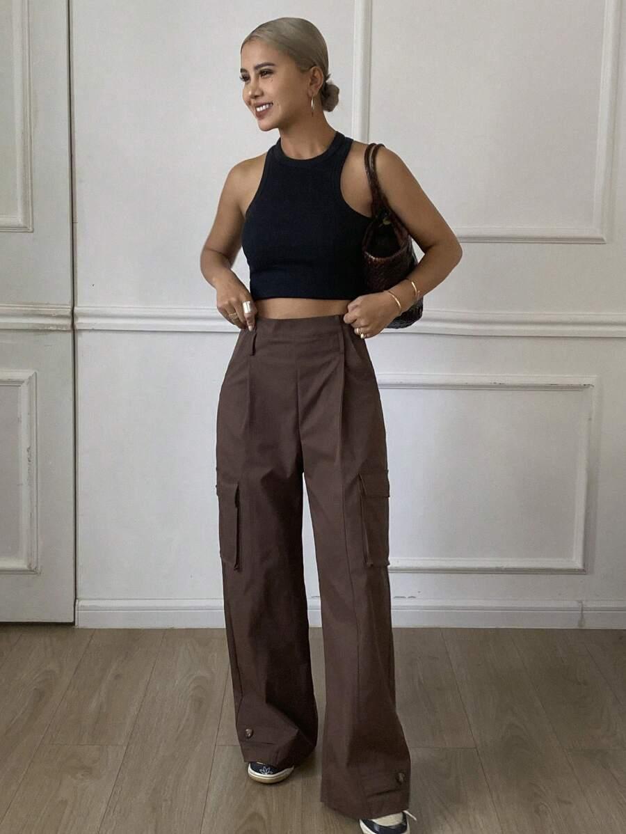 SPODNIE DAMSKIE CASUAL PROSTE REGULAR