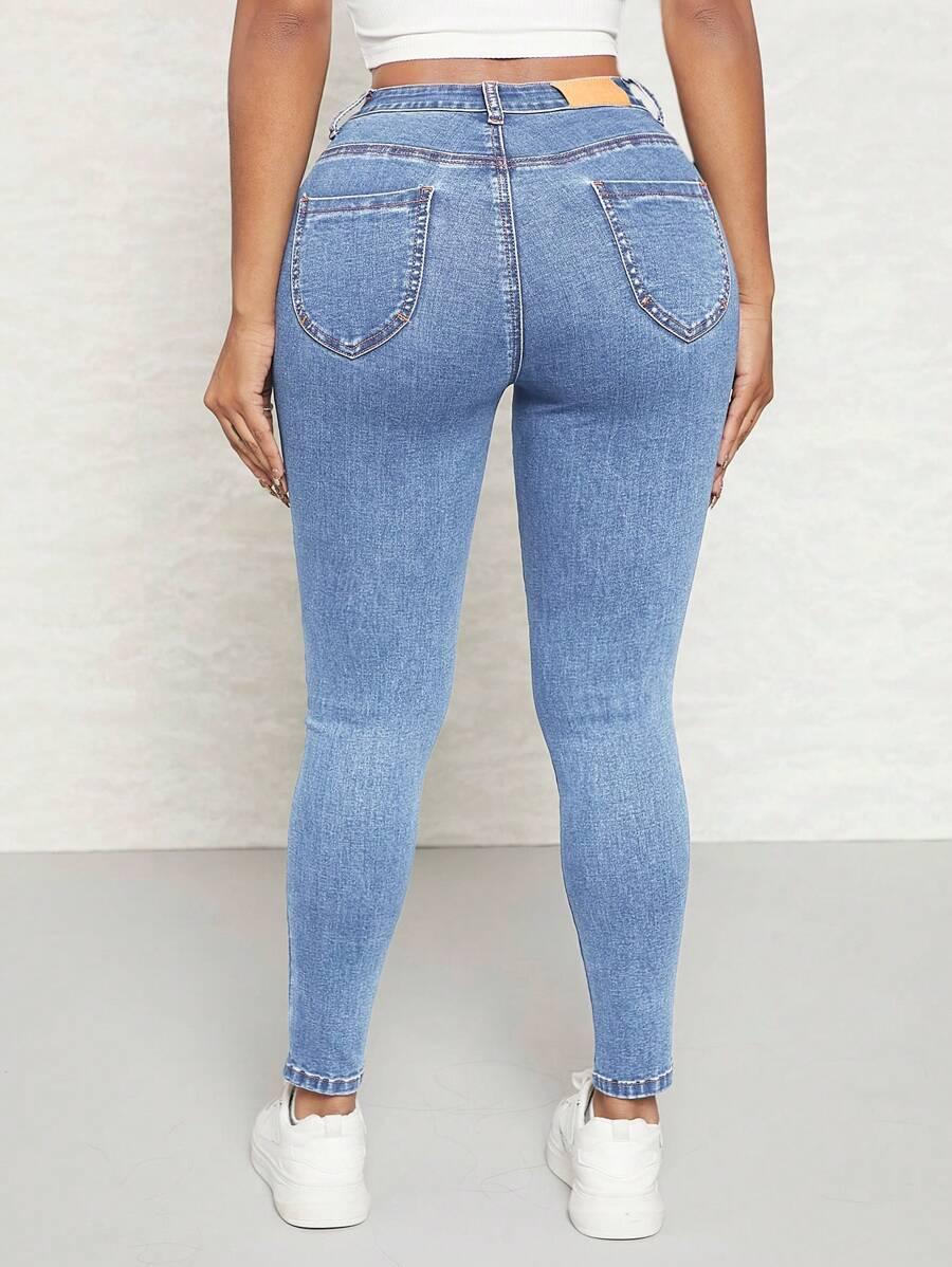 NIEBIESKIE SPODNIE JEANS RURKI