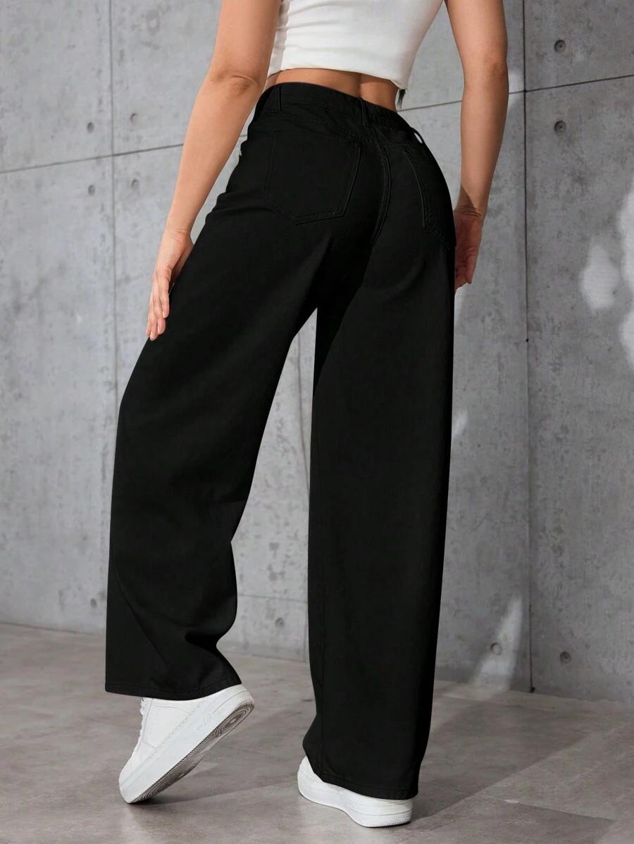 CZARNE SPODNIE JEANS 