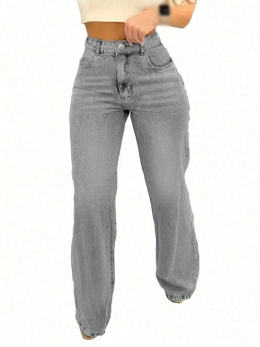 SZARE SPODNIE JEANS 