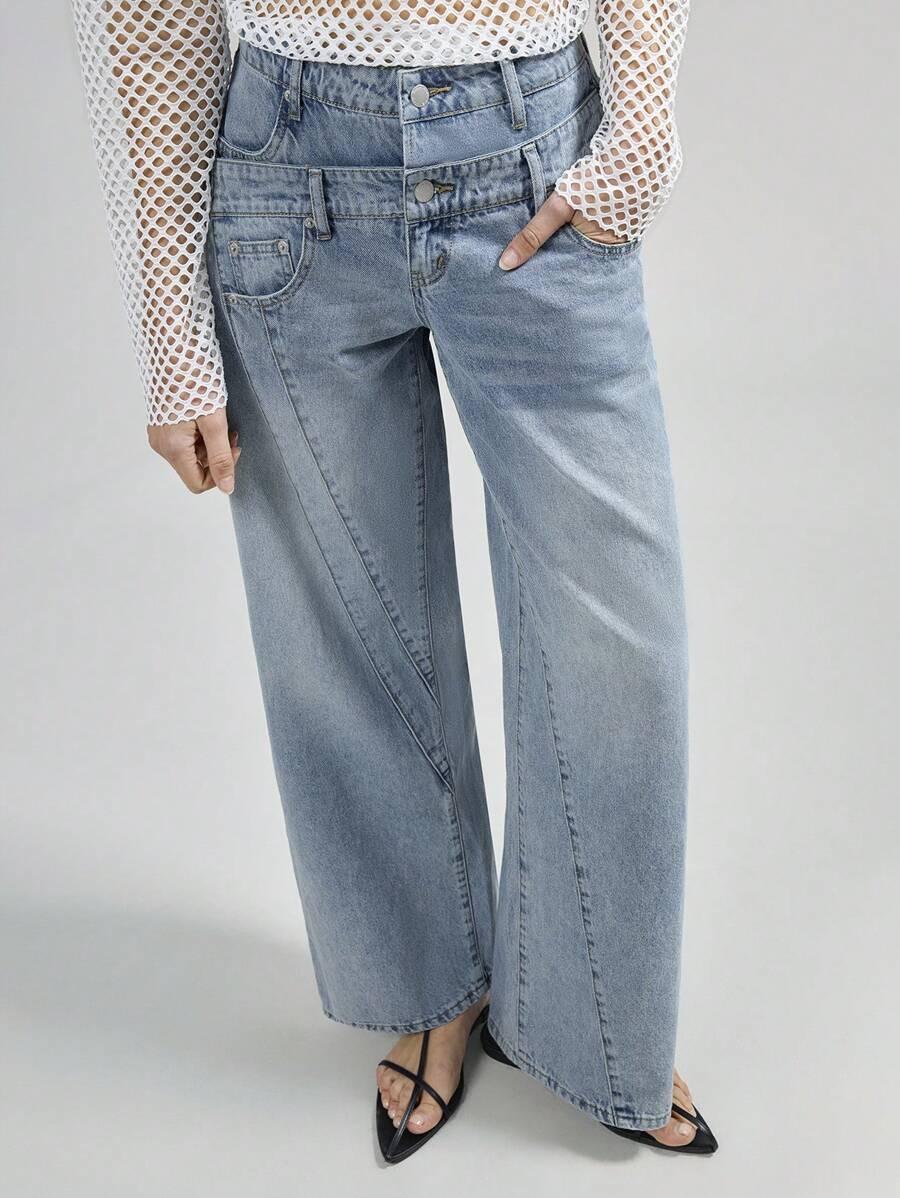 SPODNIE JEANS ASYMETRIA