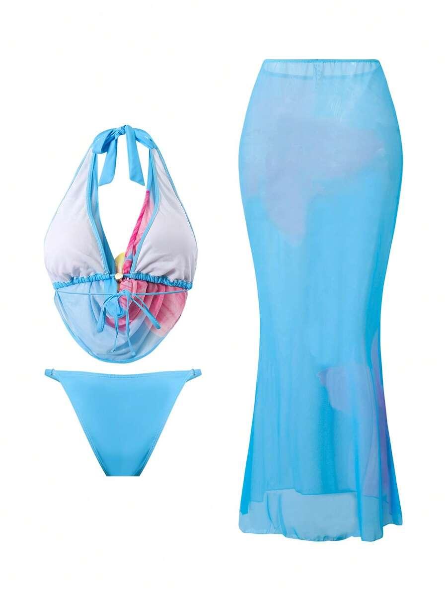 góra od bikini spódnica komplet 