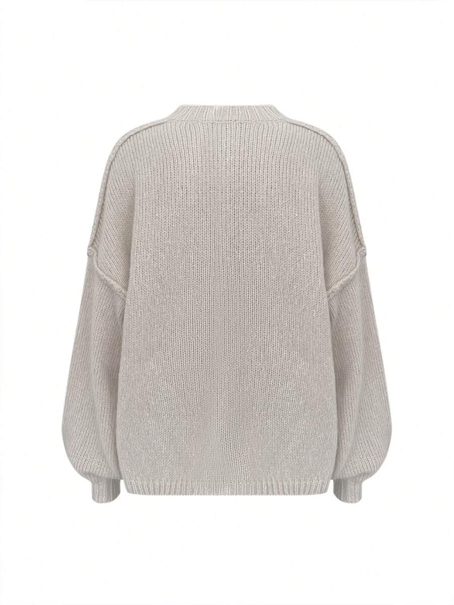 beżowy OVERSIZE sweter