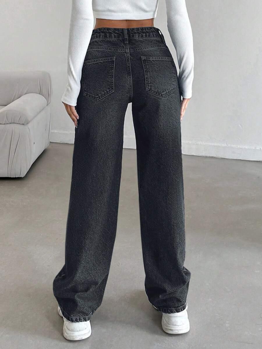 CZARNE SPODNIE JEANS