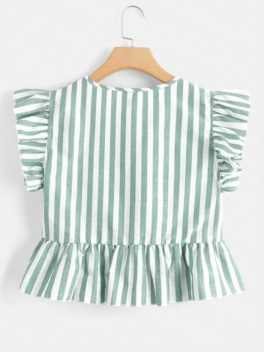BLUZKA W PASKI V-NECK