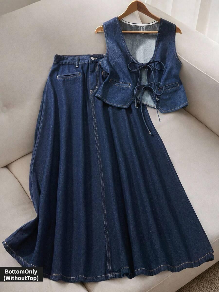 niebieska kamizelka jeans