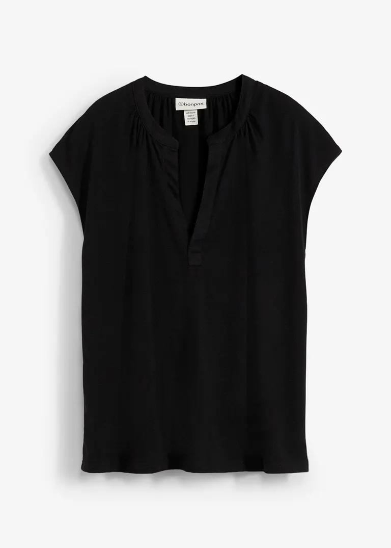 czarna bluzka v-neck
