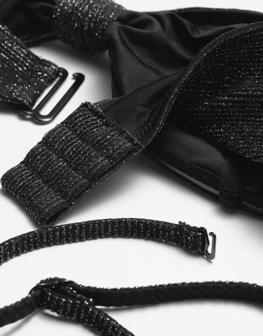 czarna góra od bikini połysk 