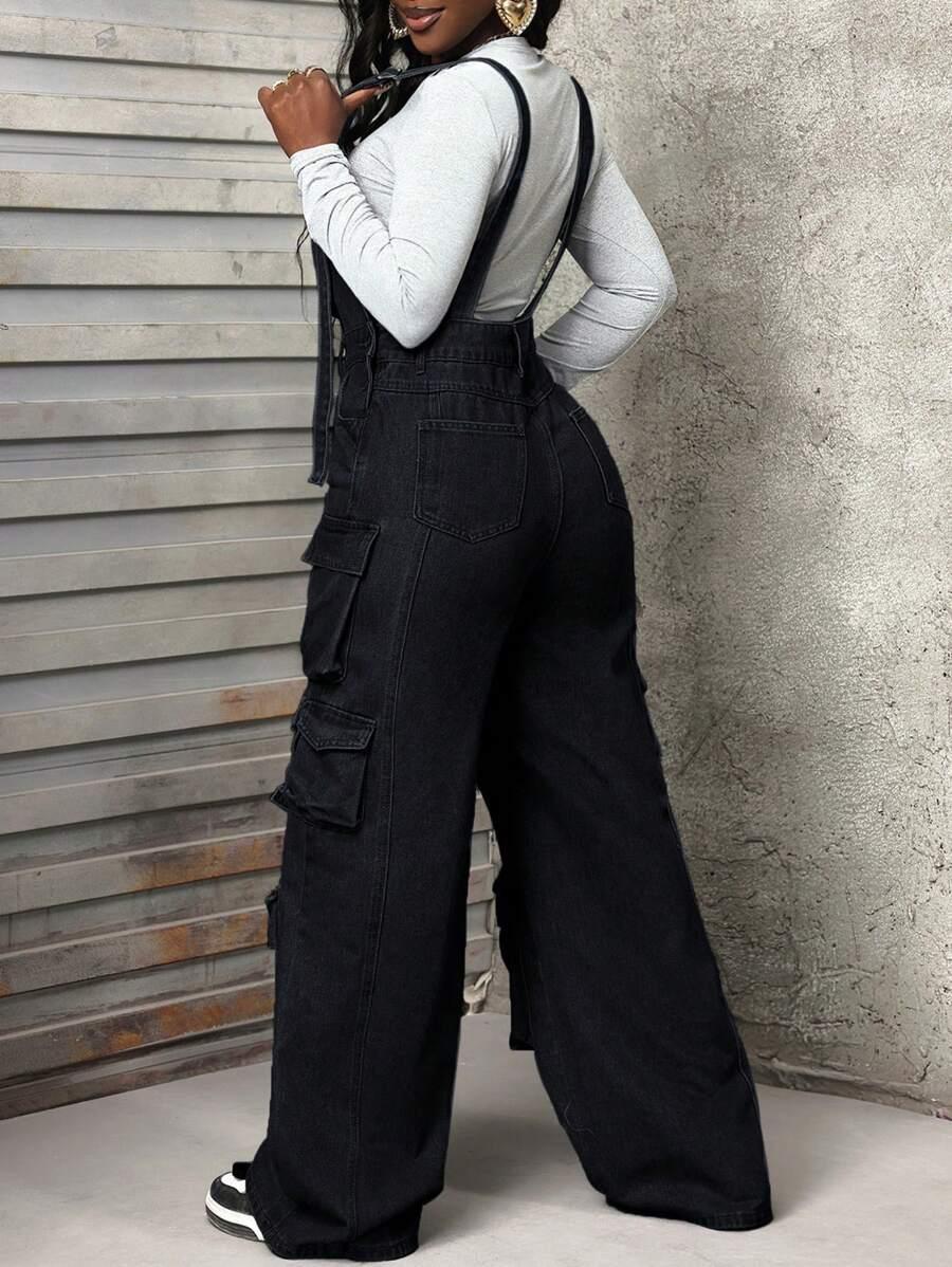 CZARNY KOMBINEZON jeans