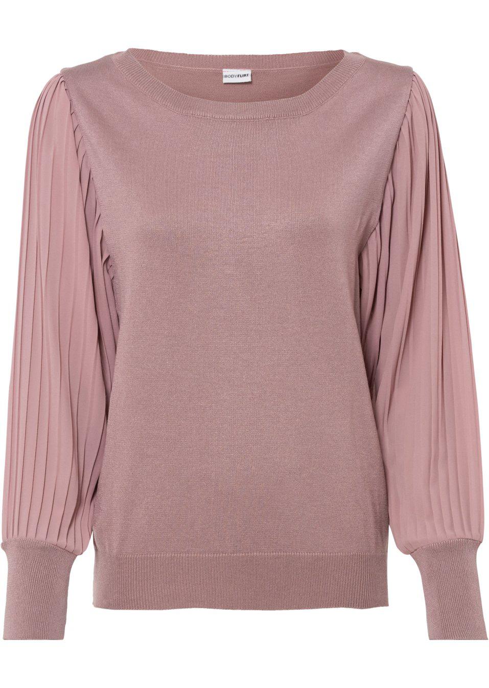 SWETER Z PLISOWANYMI RĘKAWAMI 