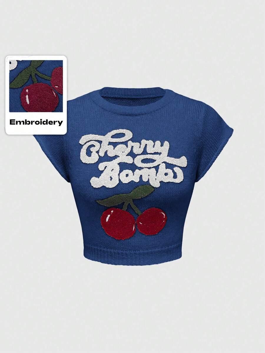 granatowy top haft 