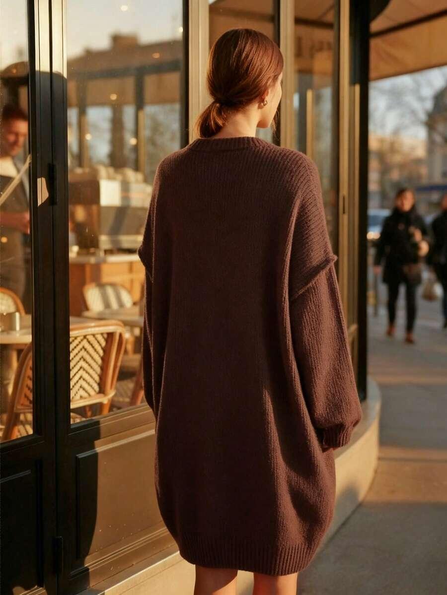 BRĄZOWY SWETER CASUAL