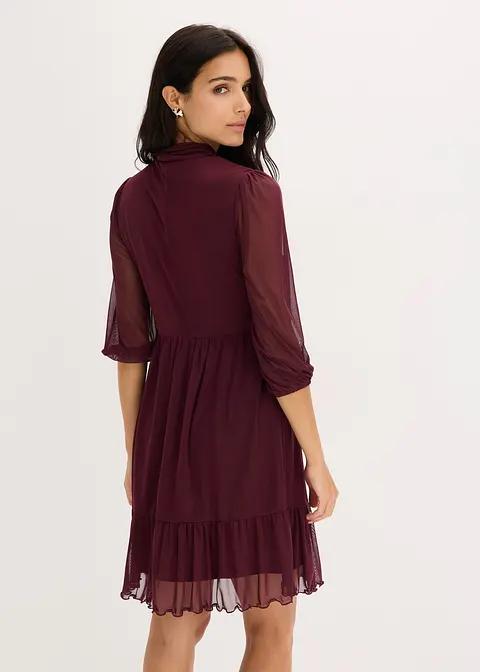 siateczkowa sukienka v-neck 