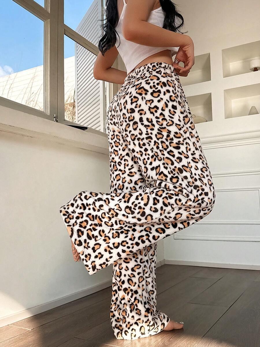 spodnie piżamowe animal print w panterkę