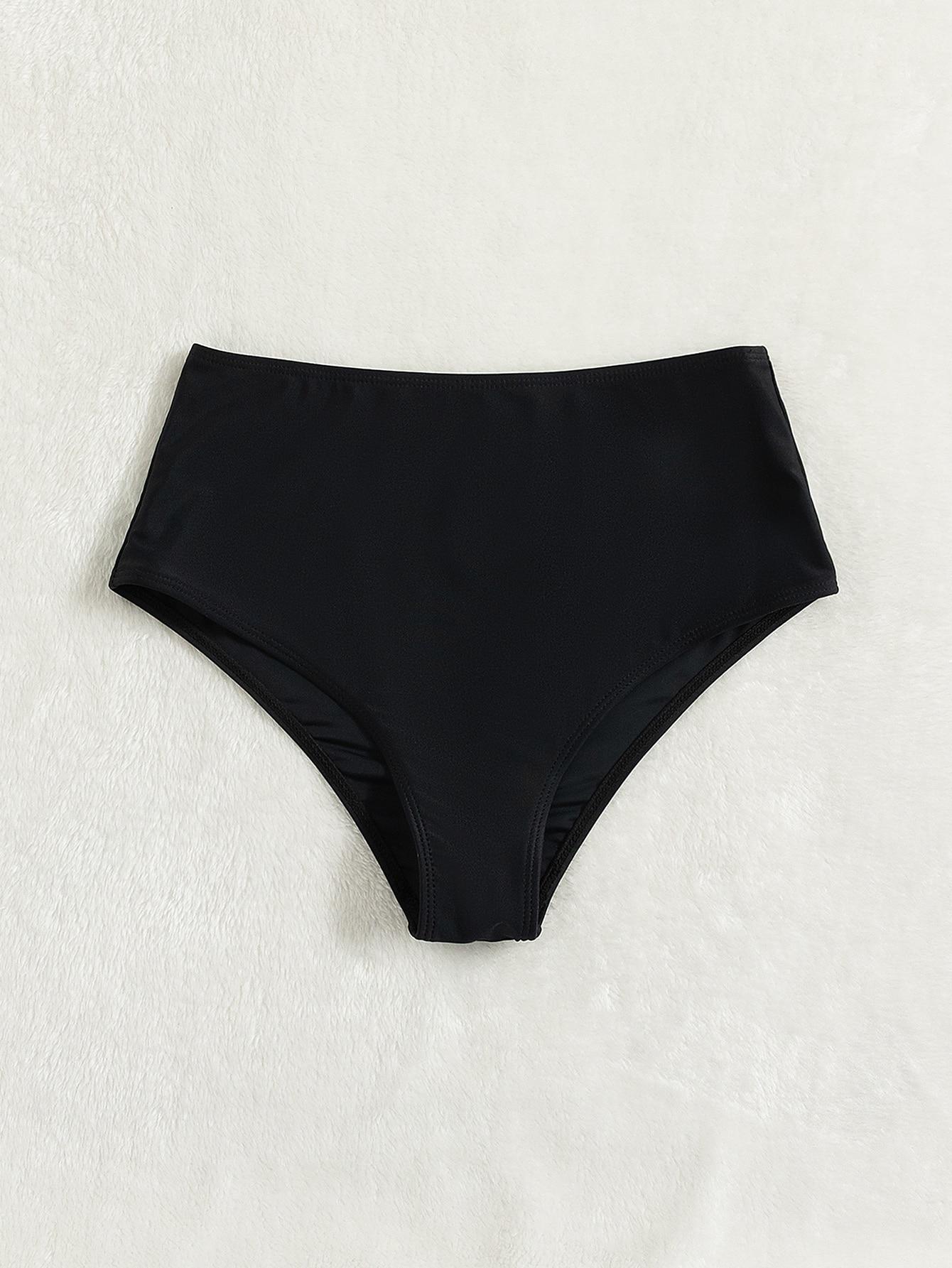 CZARNY DÓŁ OD BIKINI WYSOKI STAN