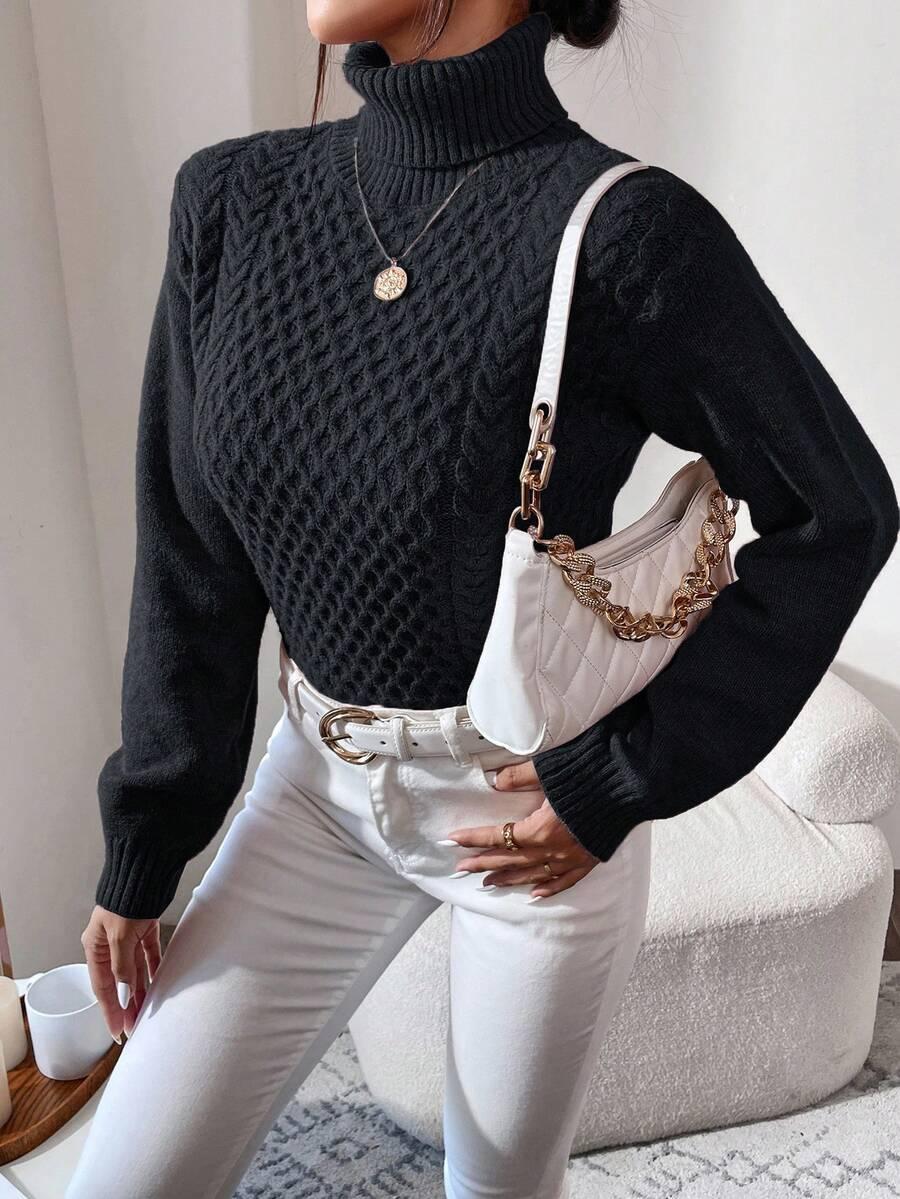 czarny dzianinowy sweter