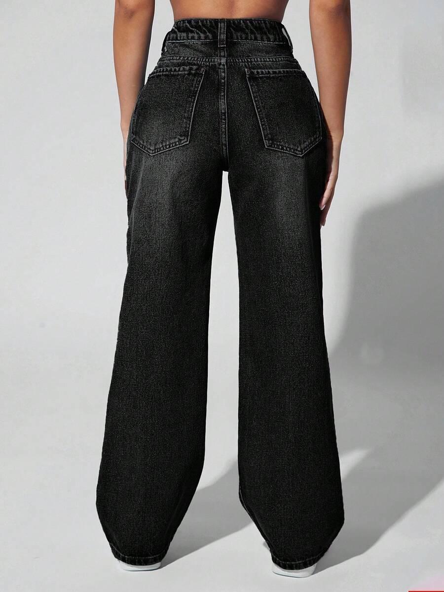 PROSTE SPODNIE JEANS WYSOKI STAN