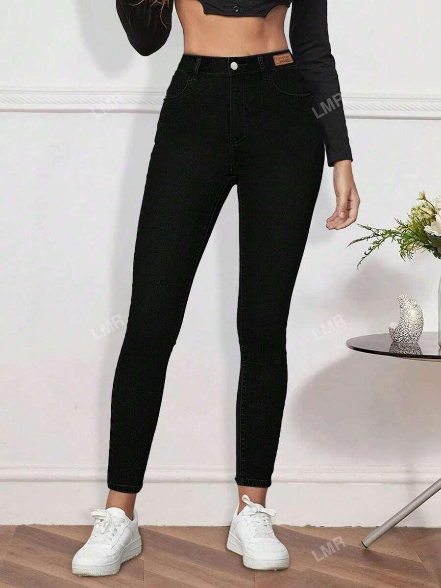 CZARNE SPODNIE JEANS RURKI