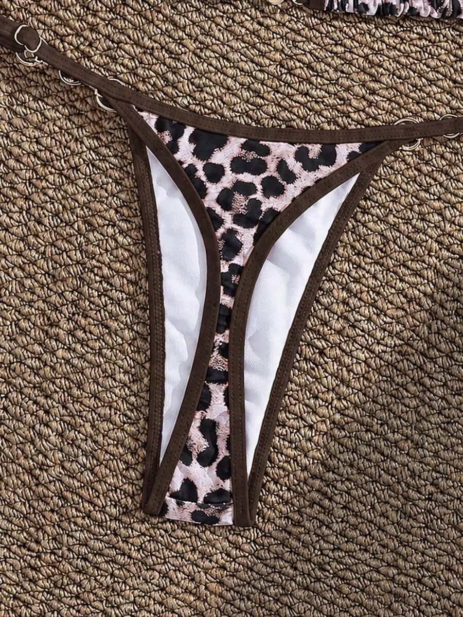 dwuczęściowy strój kąpielowy animal print
