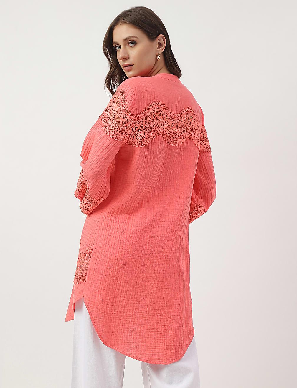 BLUZKA V-NECK GUZIKI TEKSTURA T43-4556K-CJ