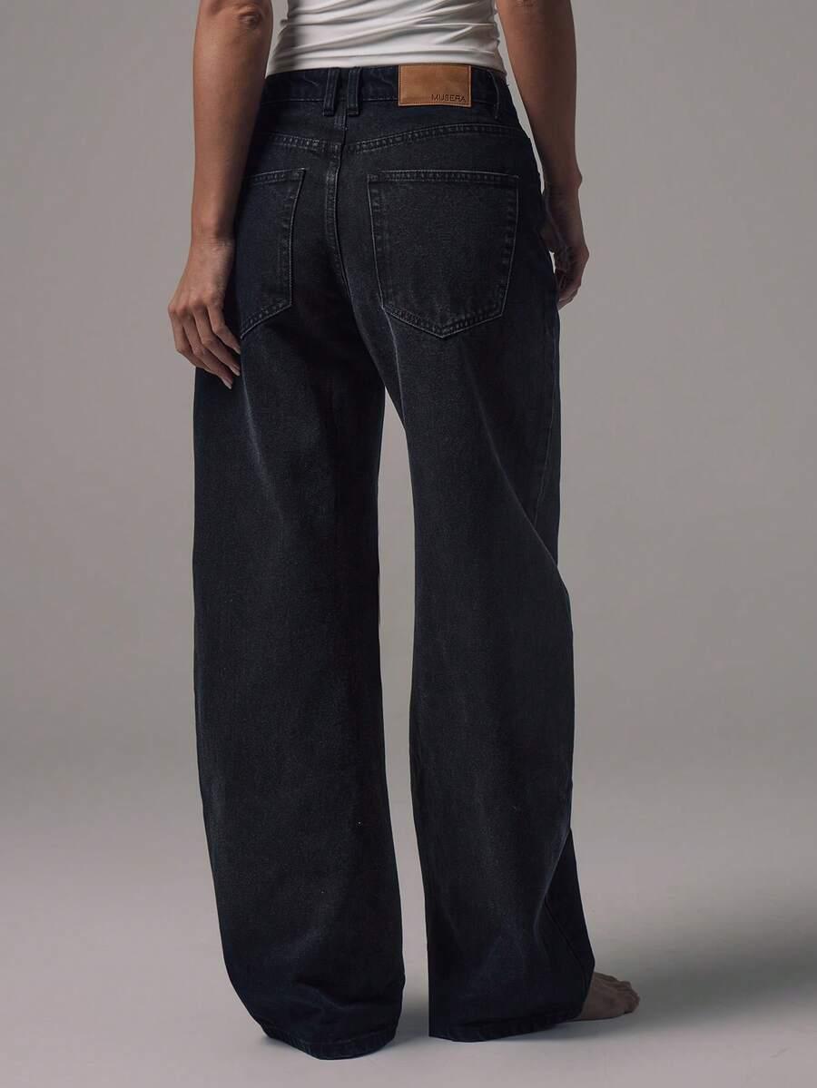 CZARNE SPODNIE JEANS