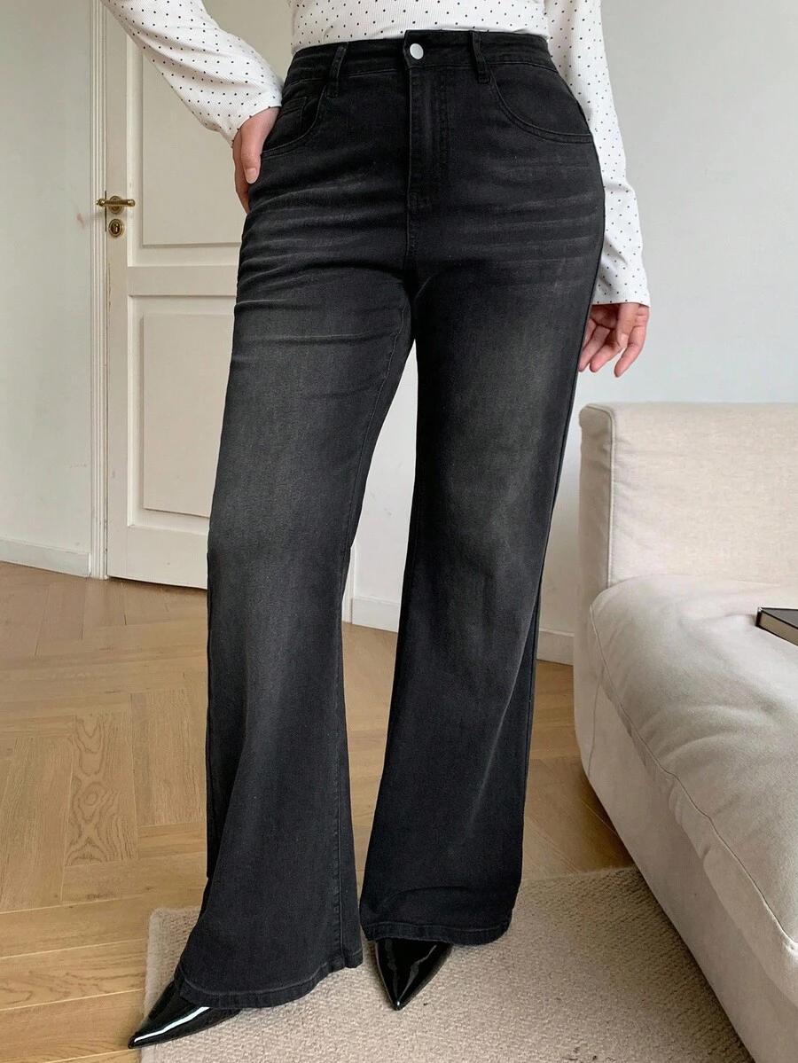 CZARNE SPODNIE JEANS