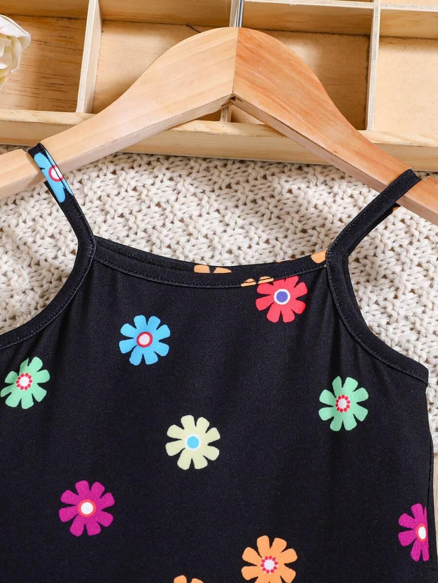 czarne body w kwiatki