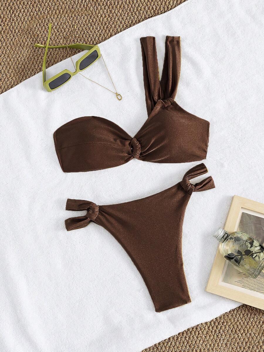 BRĄZOWY KOMPLET BIKINI