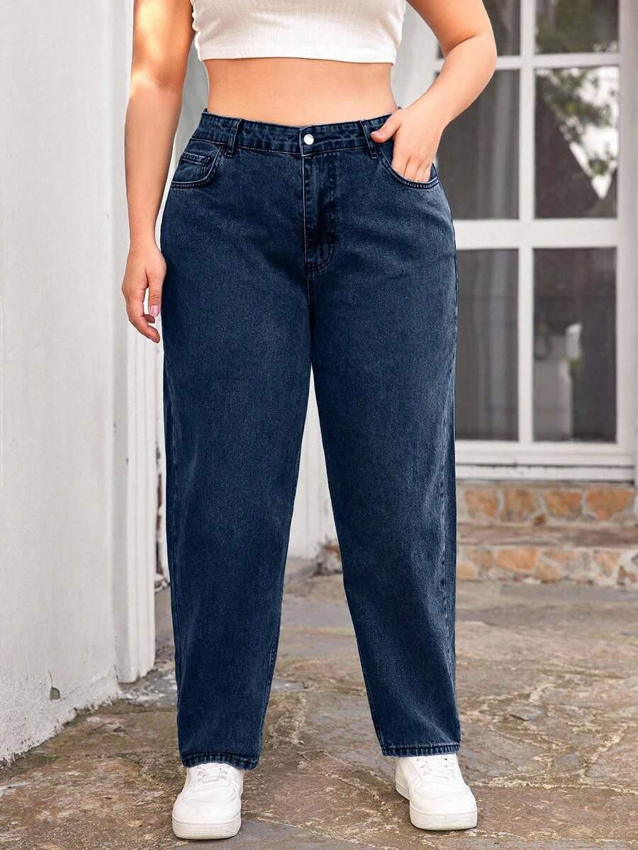 GRANATOWE SPODNIE JEANS 