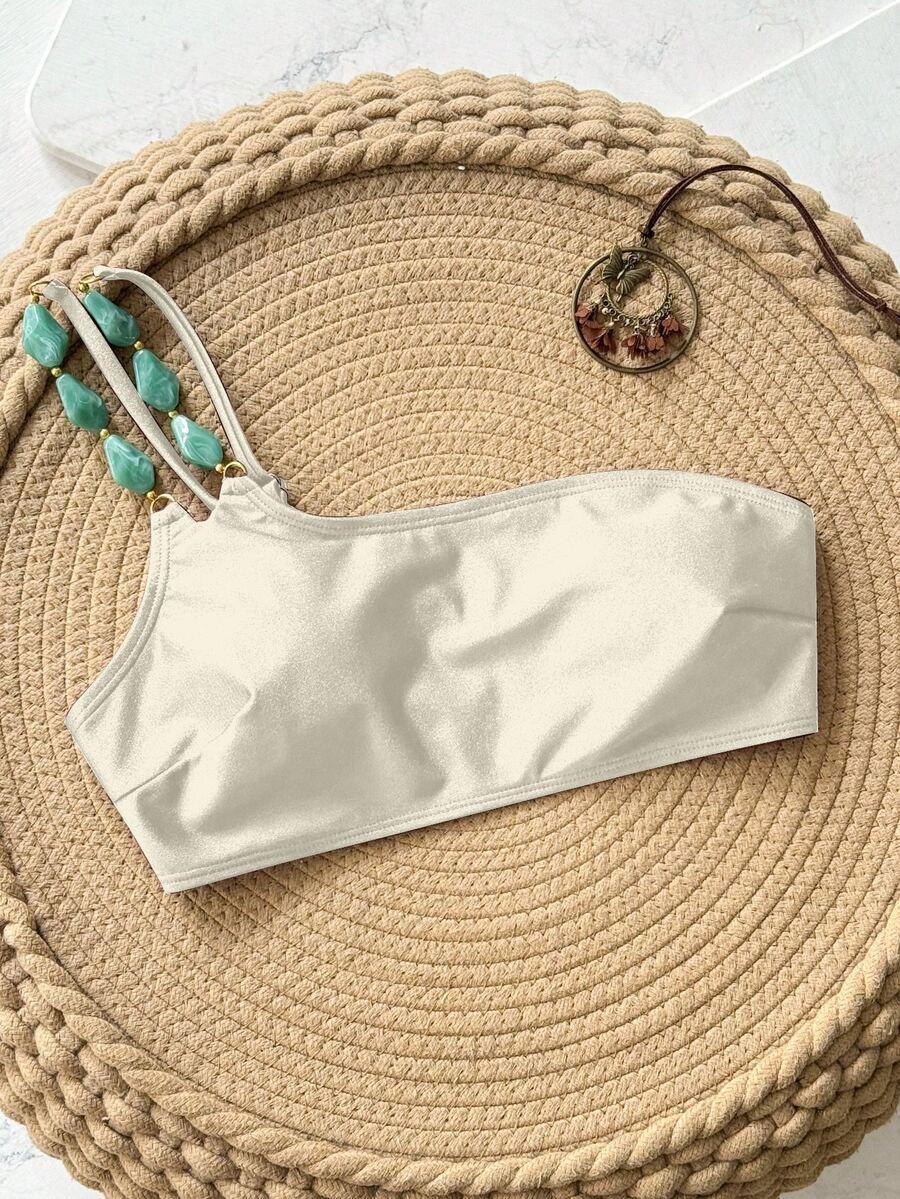 biała góra od bikini zdobienie