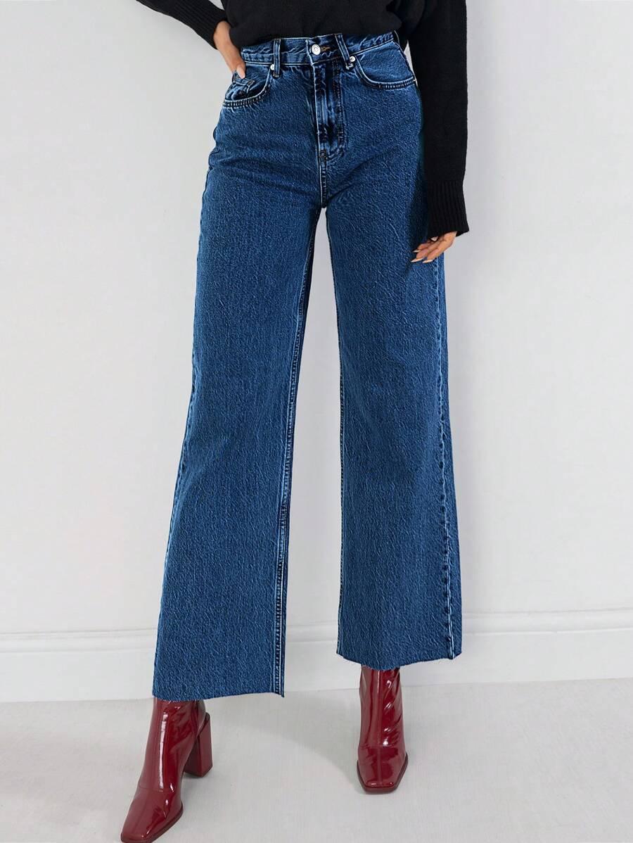  NIEBIESKIE SPODNIE JEANS WYSOKI STAN