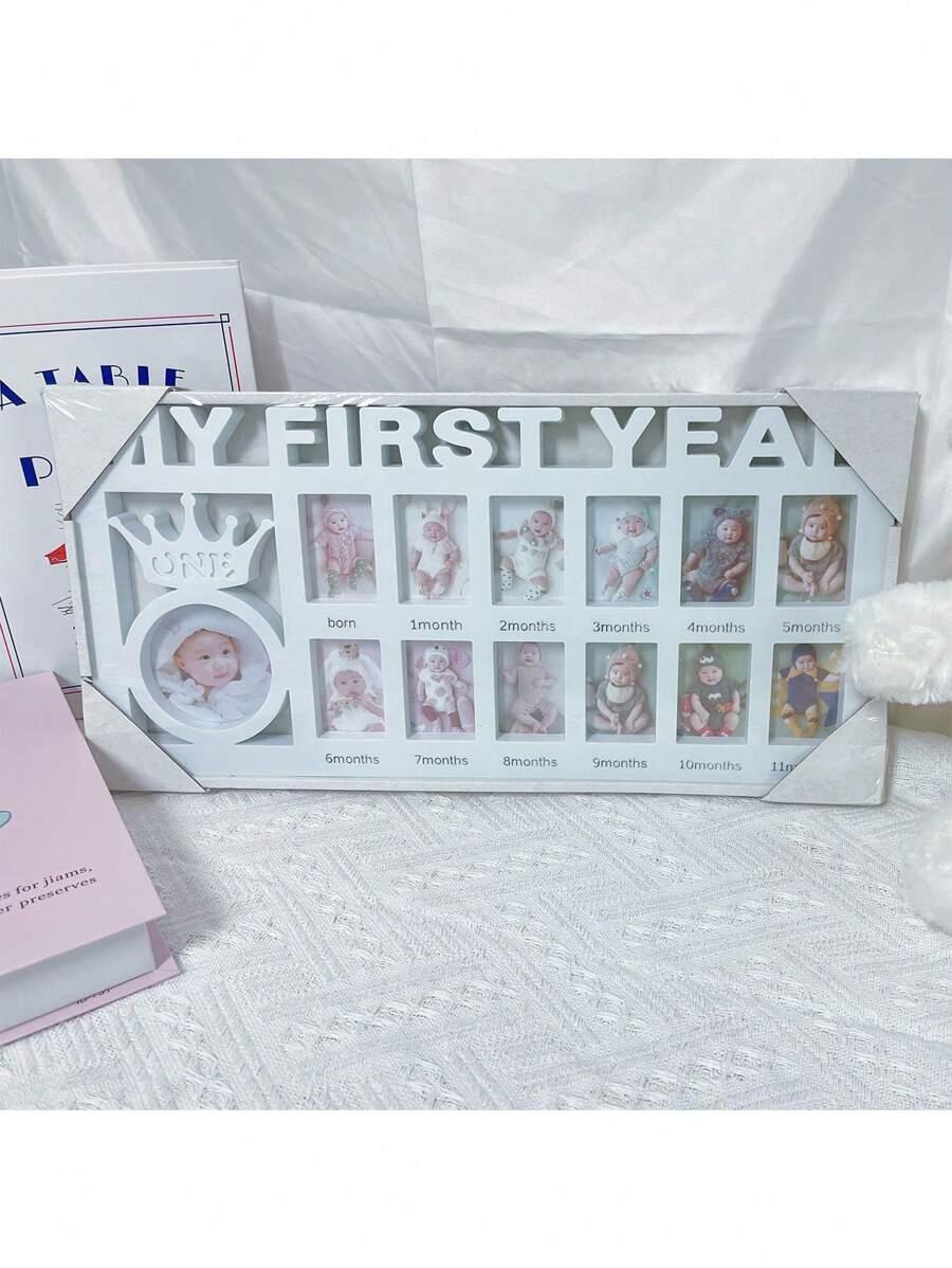 biała ramka na zdjęcia my first year 