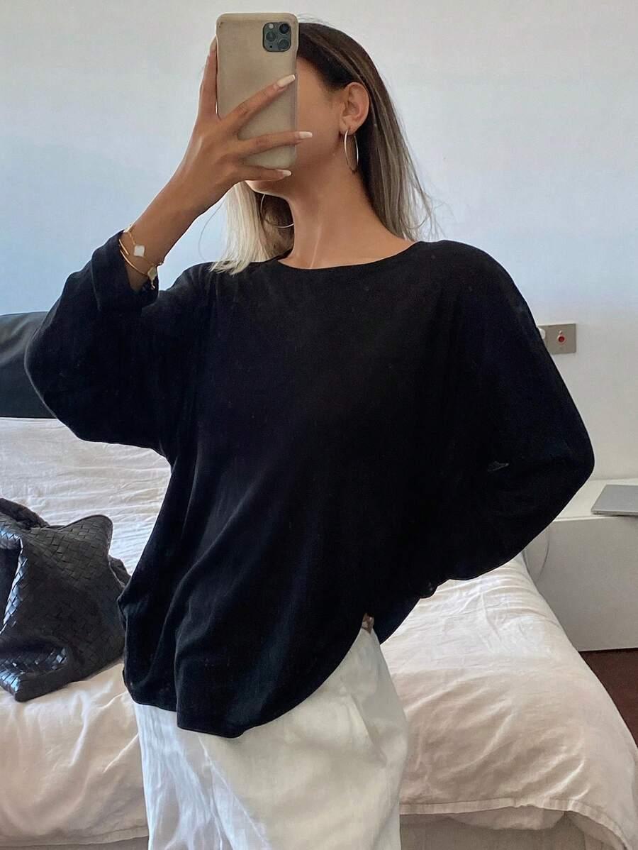 CZARNA LUŹNA BLUZKA 