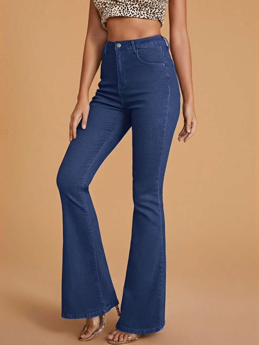 GRANATOWE SPODNIE JEANS