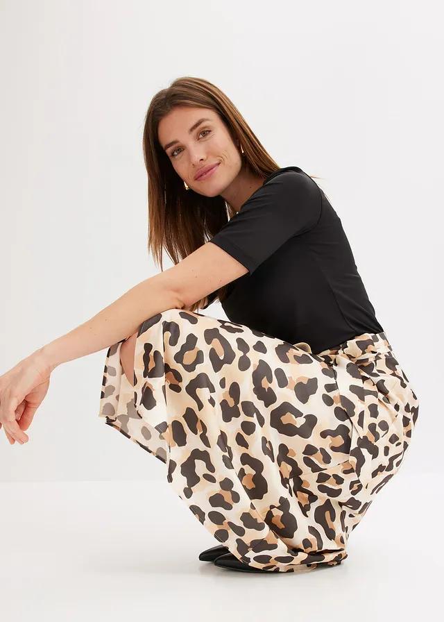kopertowa midi spódnica animal print 