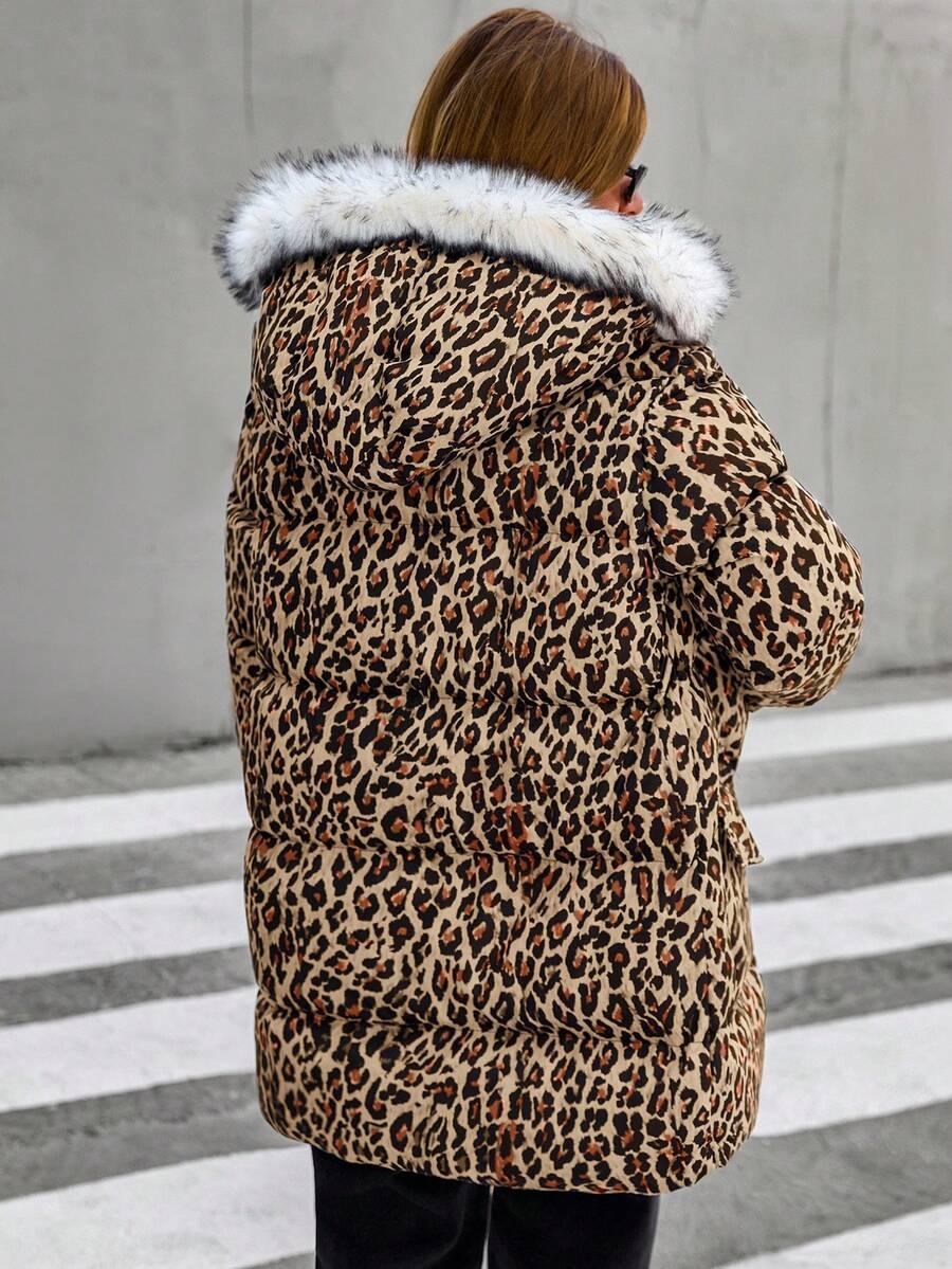 pikowana kurtka animal print