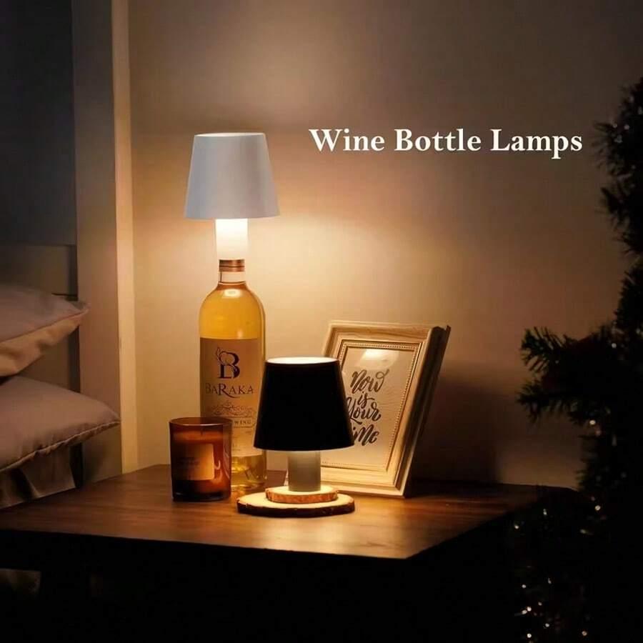 biała lampka nocna klosz na butelkę