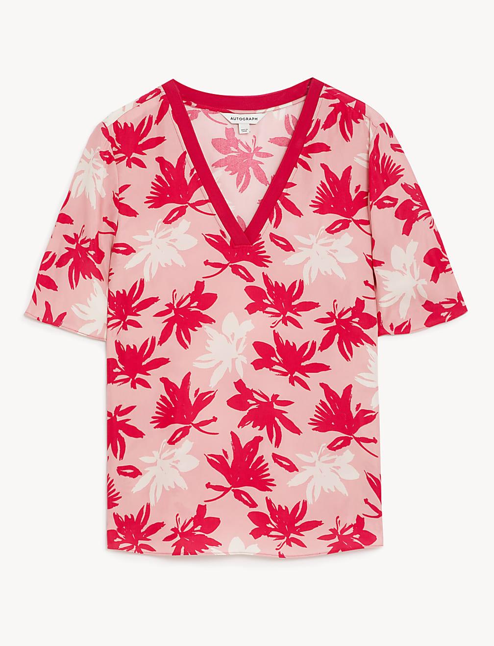 bluzka v-neck wzór T50-2176T-A4